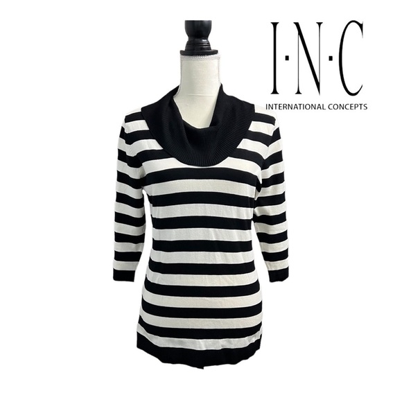 INC International Concepts (NWT) Striped Cowl Neck Sweater Size Large - Picture 8 of 8